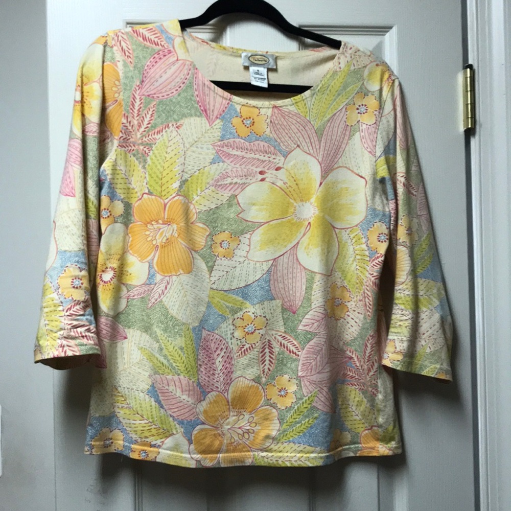 Talbots Floral Three quarter length top